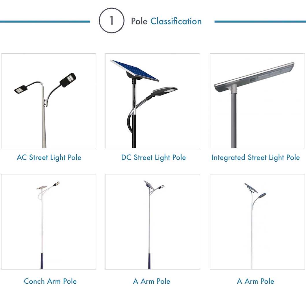 Single Arm Street Light Electric Pole Specifications